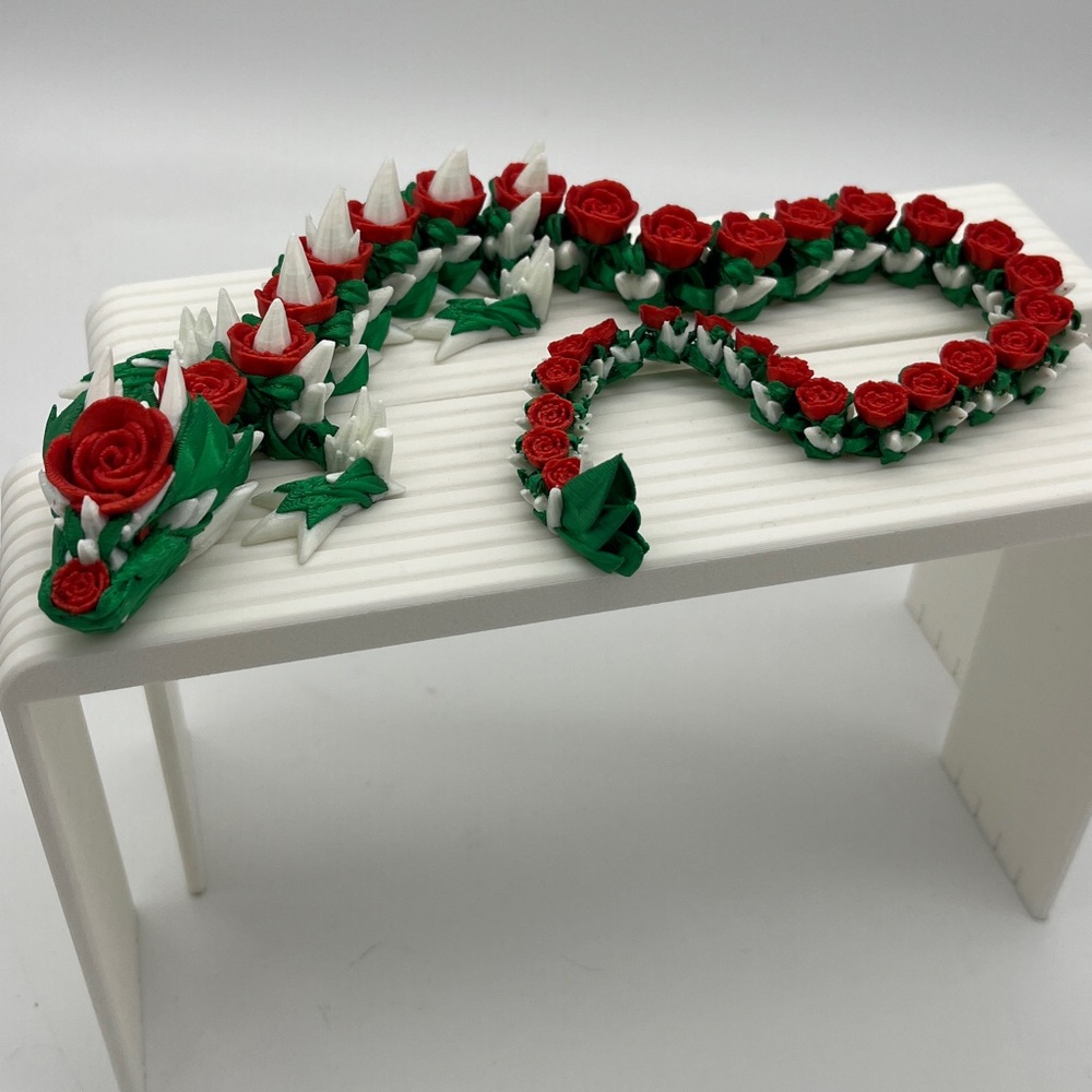 3D printed Multi Colored Rose Dragon 17” Fidget Toy Fun Collectible Stress Re…